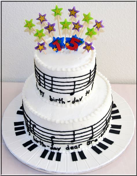 Candles on birthday cakes with age numbers from one to ten isolated icons. Happy Birthday Music Notes Cake - CakeCentral.com