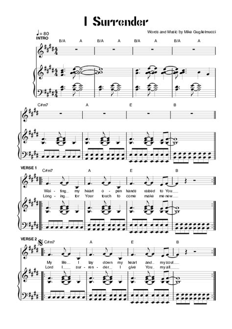 I Surrender Sheet Music Pdf Planetshakers Praisecharts