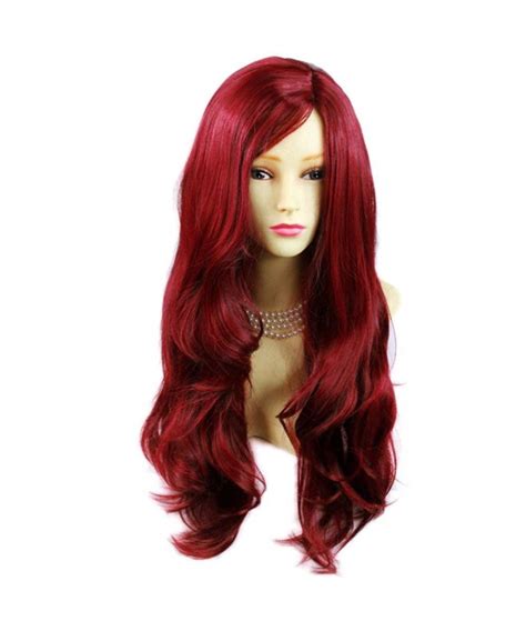 Sexy Fabulous Long Layers Wavy Wig Burgundy Mix Red Ladies Wigs Skin Top C511go0pq01