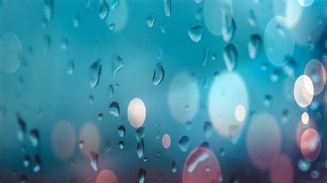 Wallpaper Drops Glare Bokeh Rain Glass Blur Surface Moisture Hd Picture Image