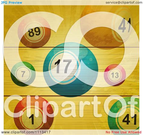 Clipart Bingo Balls And Rays On Wood Planks Royalty Free Vector