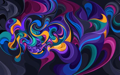 Download Wallpapers Colorful Waves 4k Abstract Waves Curves Art