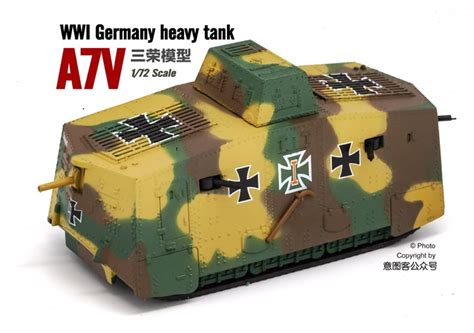 172 Wwi German A7v Tank Camo Set2 Finished Model By Panzerkampfphương