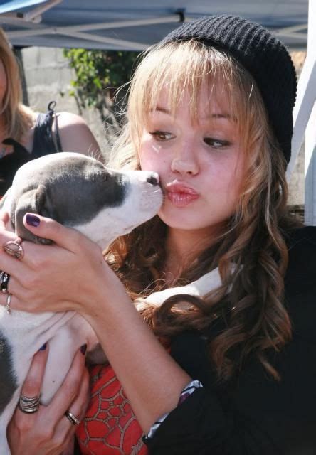 Debbie Ryan From Disneys Suite Life On Deck Gives A Kiss To Her Pup Ski Jackson Suit Life On