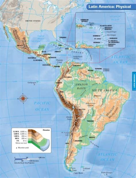 Physical Features Of South America Map World Map