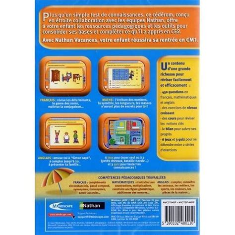 Nathan Vacances Du Ce2 Au Cm1 Logiciel Pcmac Cd Cdiscount Jeux Vidéo