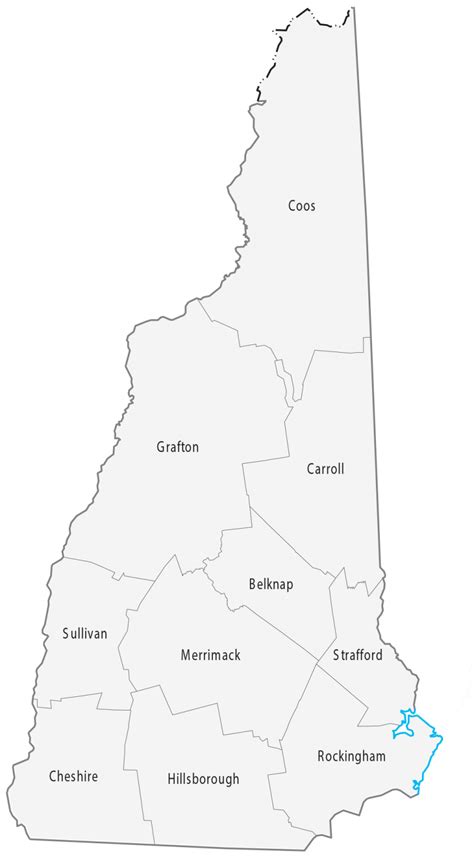 New Hampshire State Map Places And Landmarks Gis Geography