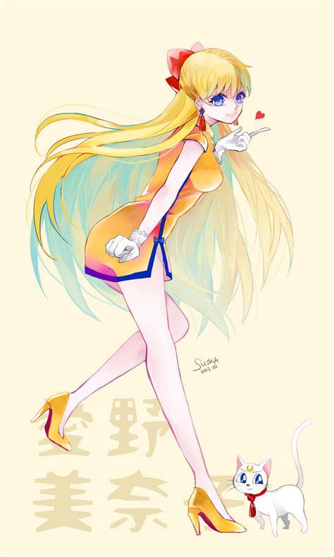 The Big Imageboard Tbib 1girl Aino Minako Artemis Sailor Moon Bare Knees Bare Legs