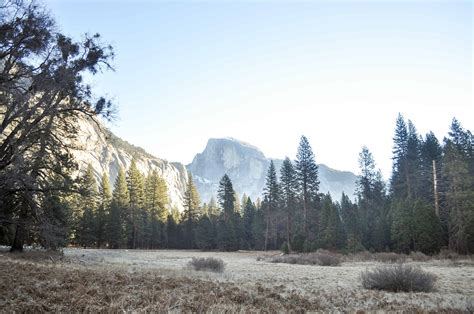 View Of Half Dome From Cooks Meadow In Yosemite Valley Hiking In