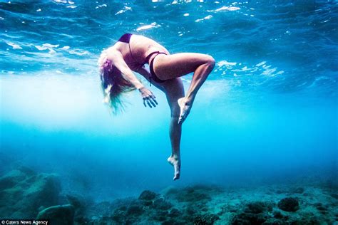 Jessica Bacerra Photographs Model Doing Weightlifting Underwater In