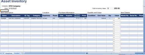 Fixed Asset Register Template Excel Templates