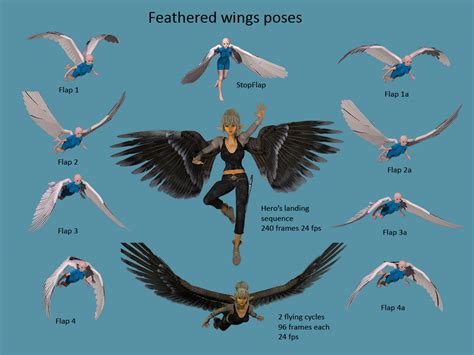 Feathered Wings Poses Poser Sharecg