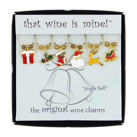 Wt 1664p Jingle Bell Wine Charms Painted