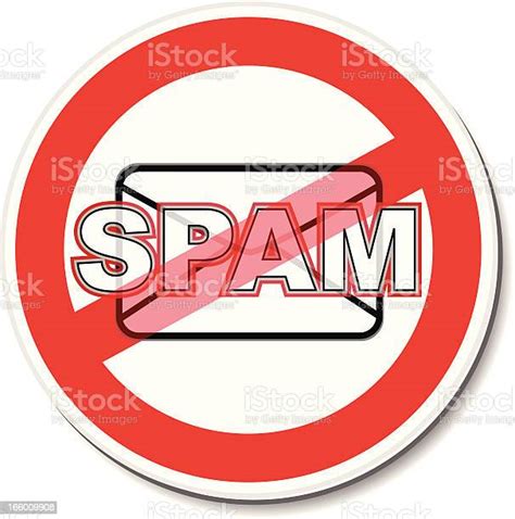 Warning Sticker No Spam Stock Illustration Download Image Now