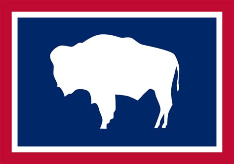 Wyoming Flag With The Seal Removed And The Buffalo Made A Little Bit