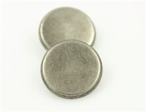 Nickel Silver Flat Round Metal Shank Buttons 18mm 1116 Inch