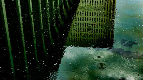 Download Wallpaper 3840x2160 Building Rain Reflection Puddle Drops