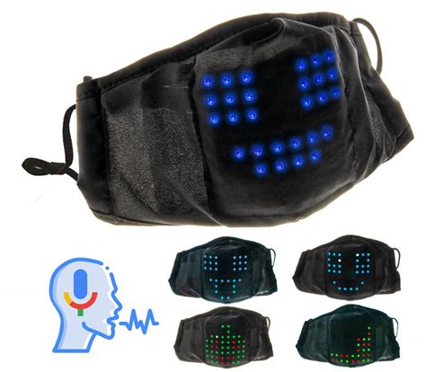 7 Color Led Face Mask W Glowing Matrix Display Bluetooth Etsy