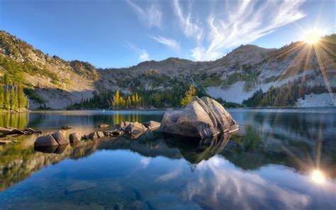 Download Wallpapers Morning Mountain Lake Sunrise Mountain Landscape