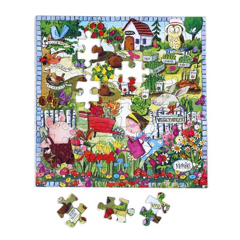 Eeboo Growing A Garden 64 Piece Puzzle Jigsaw Puzzles