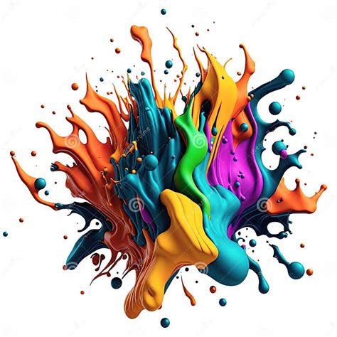 Colorful Abstract Paint Splash Isolated On White Background Stock
