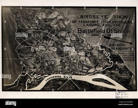 Civil War Maps 0204 Birdseye View Of Tennessee River Pittsburg Landing