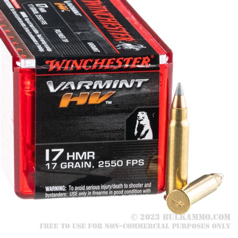 1000 Rounds Of Bulk 17hmr Ammo By Winchester Varmint 17gr V Max