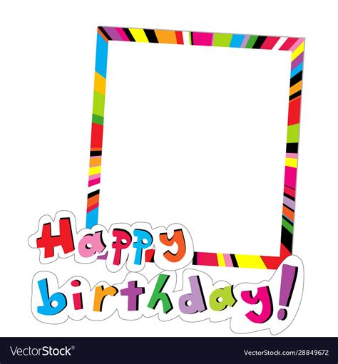 Simple Frame With Happy Birthday Royalty Free Vector Image