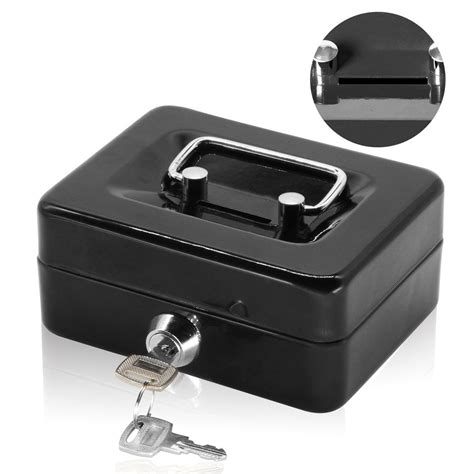 Small Cash Box With Lock And Slot Jssmst Metal Coin Bank Piggy Bank