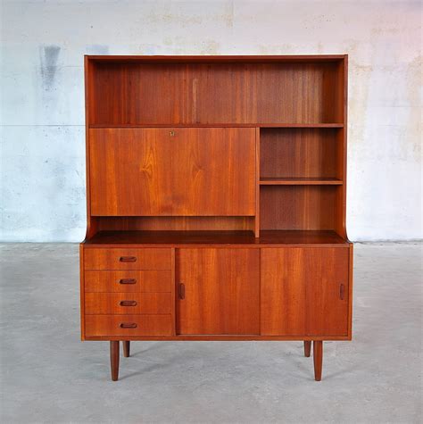 20.5w x 19d x 69h. SELECT MODERN: Danish Modern Bookcase Secretary Desk