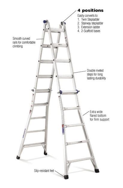 22 Ft Aluminum Telescoping Multi Position Ladder With 300 Lb Load