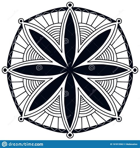 Printable Mandala Art Abstraction Black And White Background Template