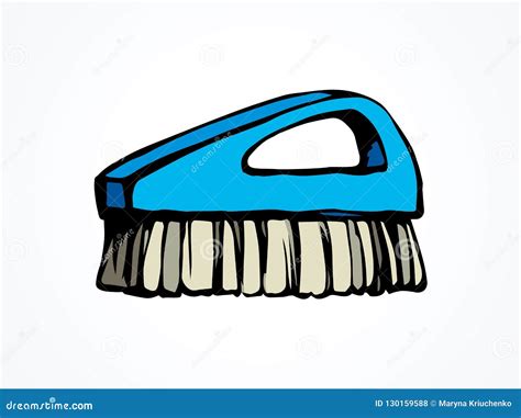 Brush For Cleaning Vector Drawing Stock Vector Illustration Of Dust