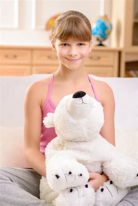 Pretty Little Girl Resting At Home Stock Image Image Of Pretty Child