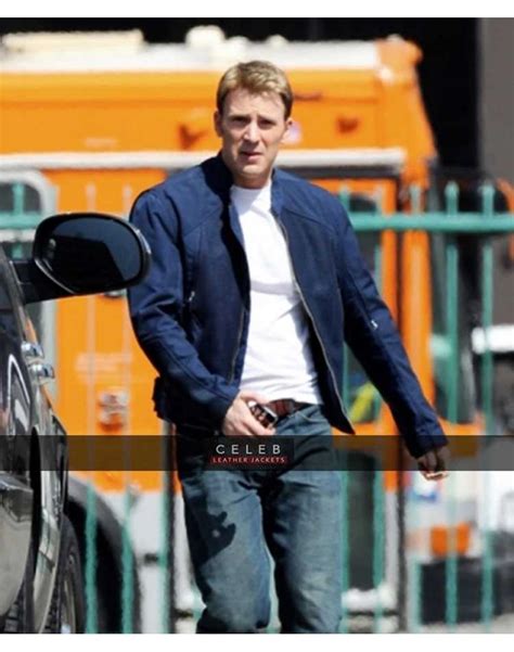 Captain America Winter Soldier Chris Evans Blue Denim Jacket Sale