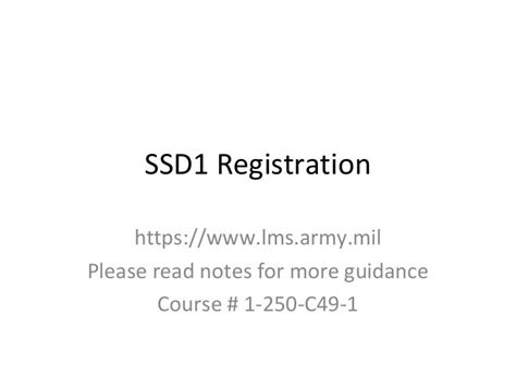 Ssd1 Registration