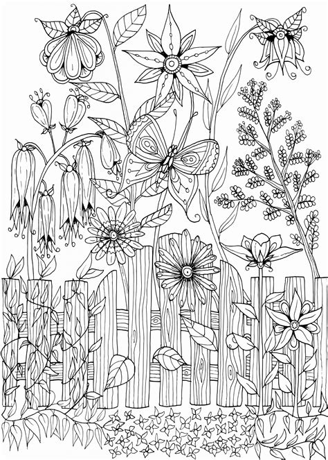 Free printable coloring pages for adults. Flower Garden Coloring Pages Printable in 2020 | Flower ...