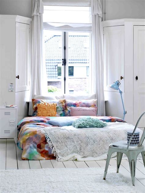 Bright Bedroom With Geometric Duvet Homedesignboard