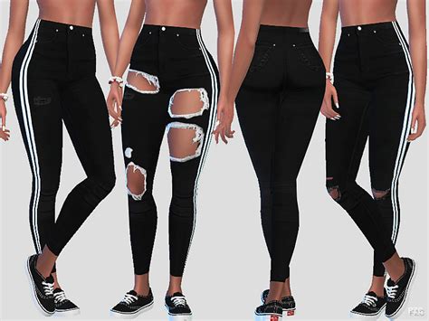 The Sims Resource Sporty Black Skinny Denim Jeans