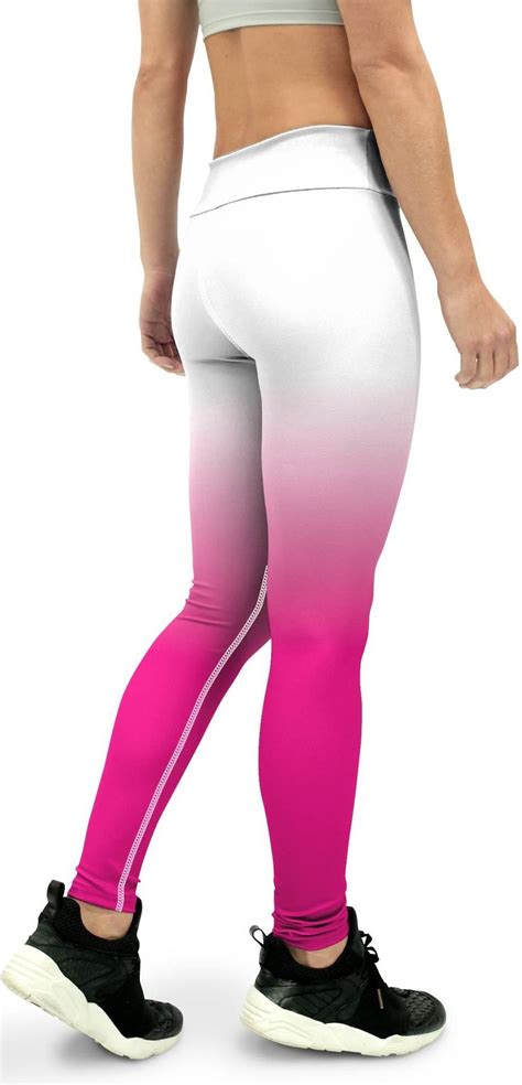 Ombre White To Pink Yoga Pants Pink Yoga Pants Comfortable Yoga Pants Yoga Pants