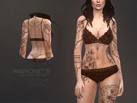 The Sims Resource Mignonette Full Body Tattoo