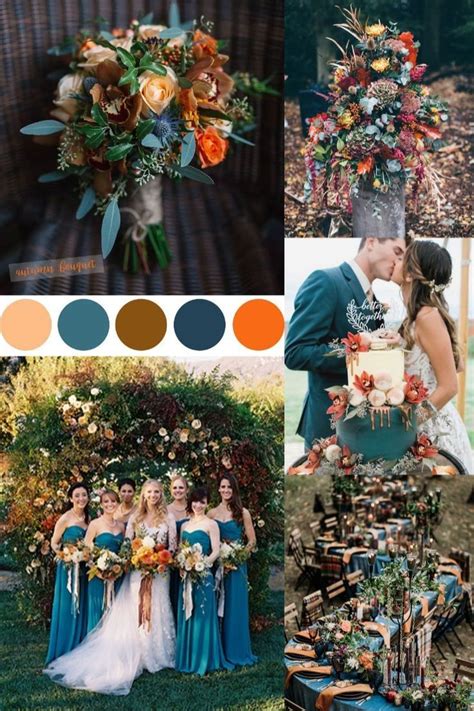 Teal Wedding Ideas Fall Wedding Color Schemes Orange Wedding Colors