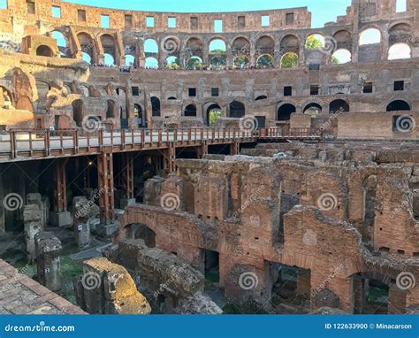 View Of Cross Section Of Levels Of The Roman Colosseum Editorial Image