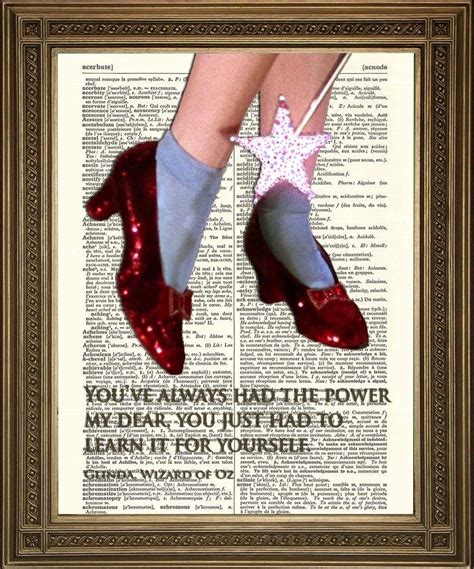 Wizard Of Oz Ruby Slippers Power Quote Dictionary Art Print
