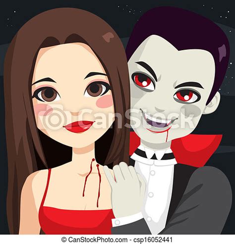 Vampire Biting Victim Evil Vampire Biting An Hypnotized Eps Vector Search Clip Art