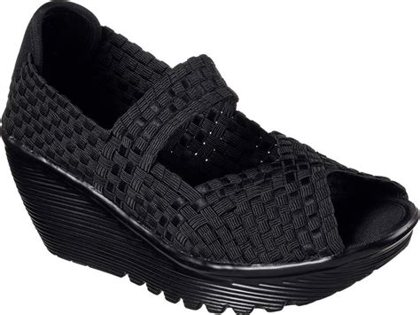 Lyst Skechers Parallel Midsummers Weave Peep Toe Wedge In Black