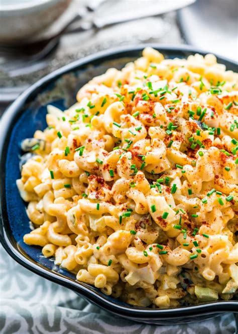 Combine all your other ingredient, except the eggs. Deviled Egg Macaroni Salad - Jo Cooks