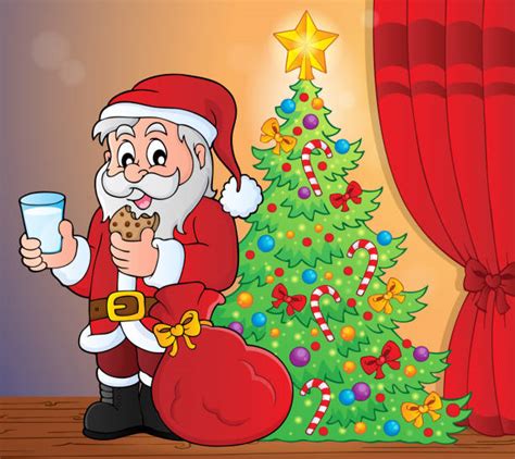 70 Santa Eating Cookies Stock Illustrations Royalty Free Vector