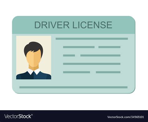 Car Driver License Identification With Photo Vector Image