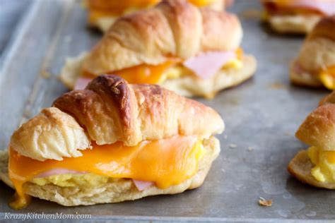 egg ham cheese croissants krazy kitchen mom